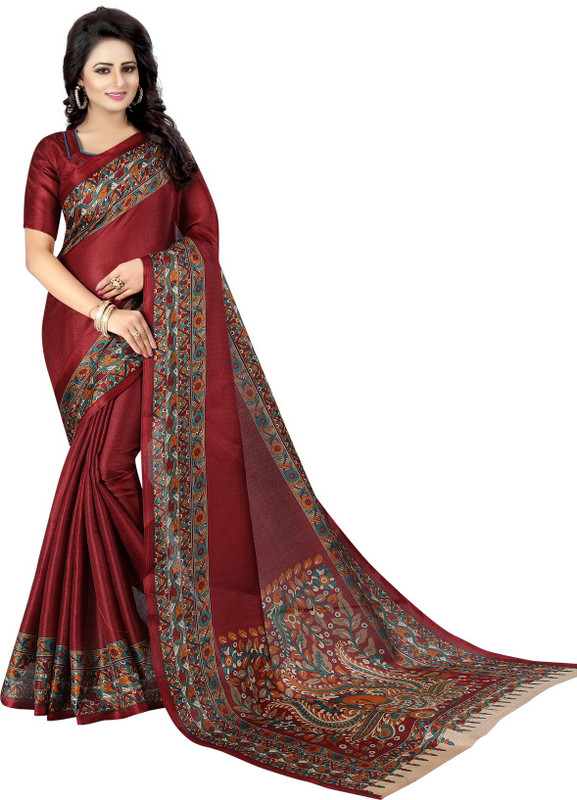 nakarani Printed Kanjivaram Art Silk Saree(Maroon)