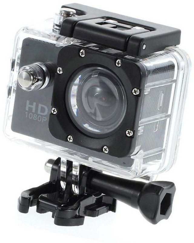 Lizzie Sports Action Shot Full HD 12MP 1080P Black Helmet Sports Action Waterproof Sports and Action Camera(Black, 12)