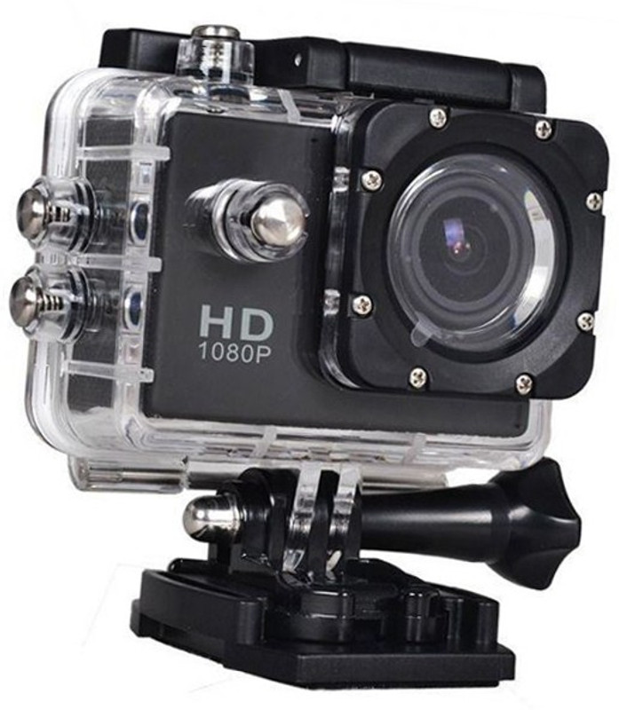 Lizzie Action Camera 1080P 12MP Sports Camera Full HD 2.0 Inch Action Cam 30m/98ft Underwater Waterproof Camera with Mounting Accessories Kit Sports and Action Camera(Black, 12)