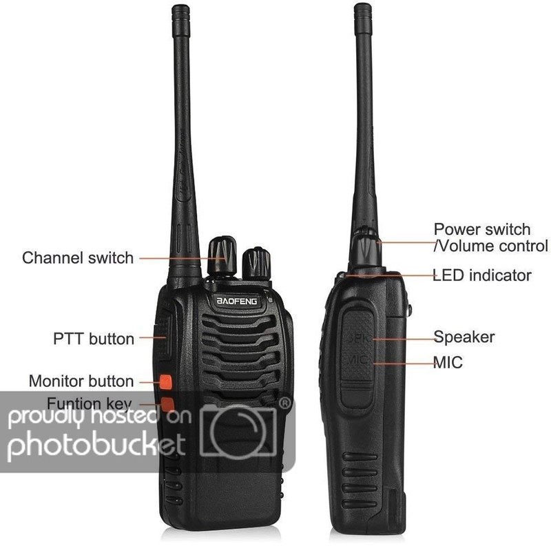 visionrabbit 10 Piece Baofeng BF-888S Rechargeable Long Range 5W Two Way Radio Walkie Talkies 16 Channel Handheld Radio Built in LED Torch Microphone With Earpiece Walkie Talkie(Black)