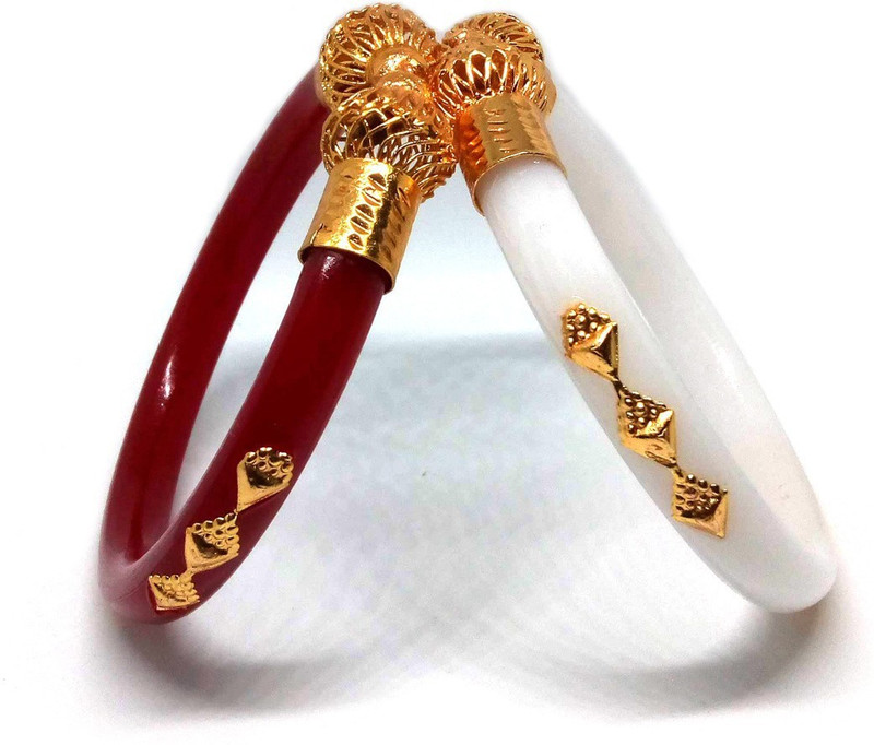 tanvi j Acrylic Gold-plated Shakha Pola(Pack of 2)