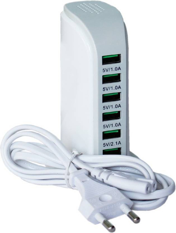FineArts Premium Quality 6 Usb Port Charging Dock 8A/40W 110-220V Overload Protection, High Temperature Protection, Smart IC Tech Charging Station, Desktop Charger Wall, Quick Charger, High power, store and fast charge 6 devices Dock(Black)
