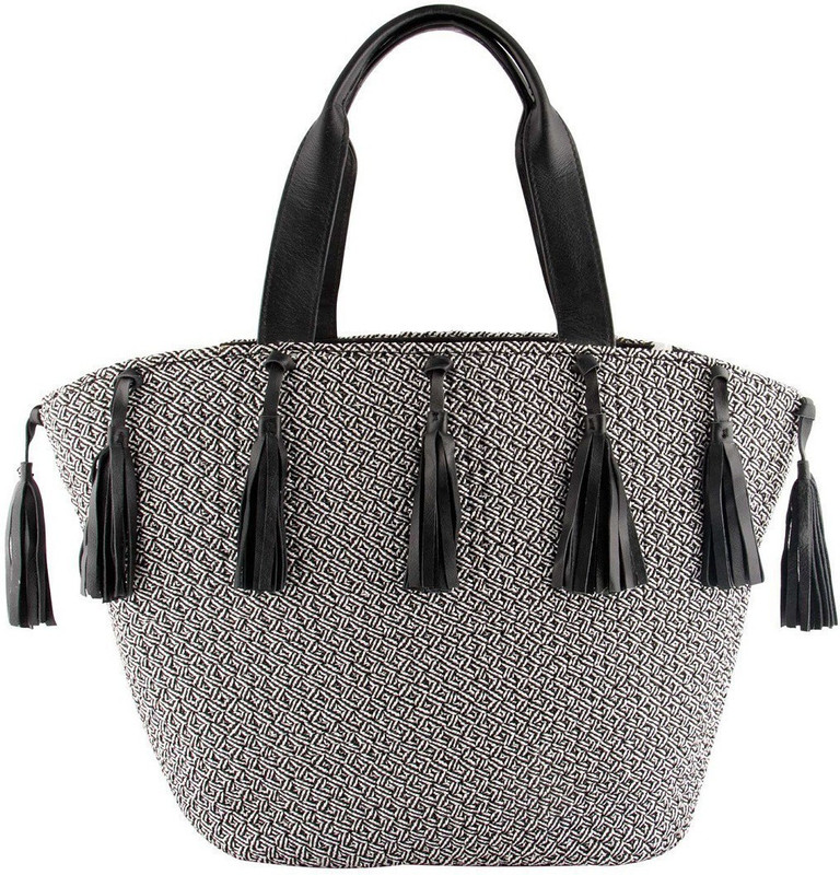 trysco Women White, Black Hand-held Bag