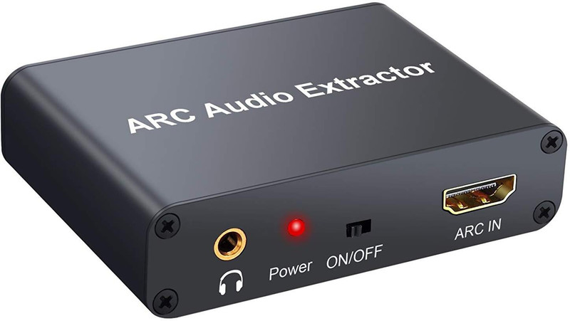 microware HDMI ARC Audio Extractor HDMI Digital LPCM 2.0 to analog L/R RCA Optical Toslink(SPDIF) 3.5mm stereo audio support/4K for HD TV Media Streaming Device(Black)
