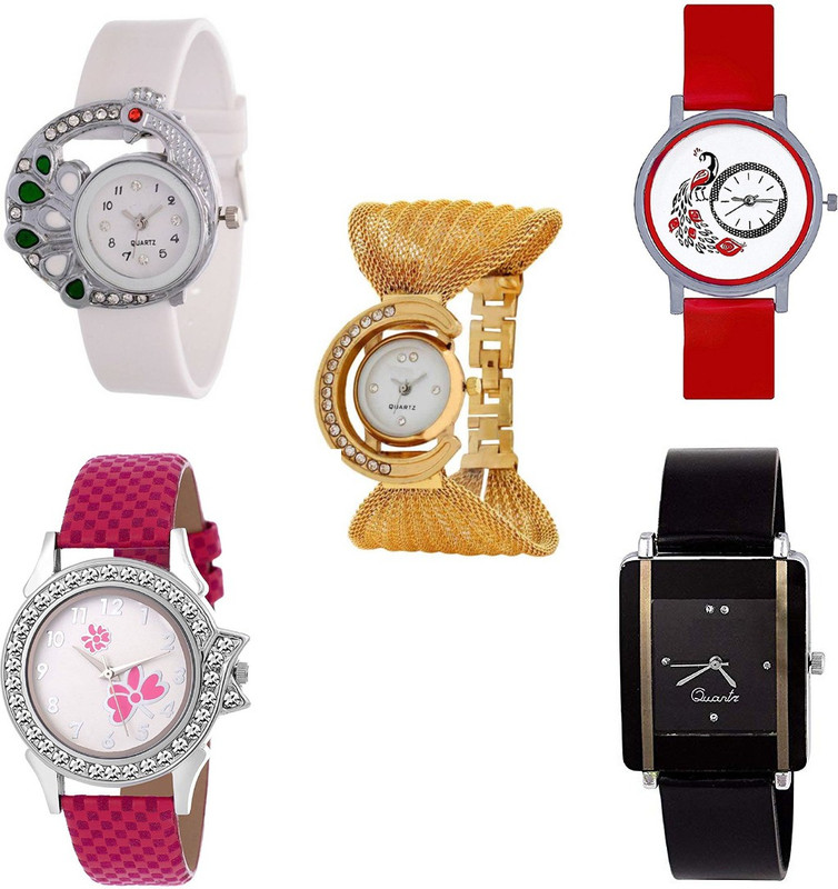 watchstar combo of 5 analog stylist Girls watches ideal for all festival N series Analog Watch  - For Women