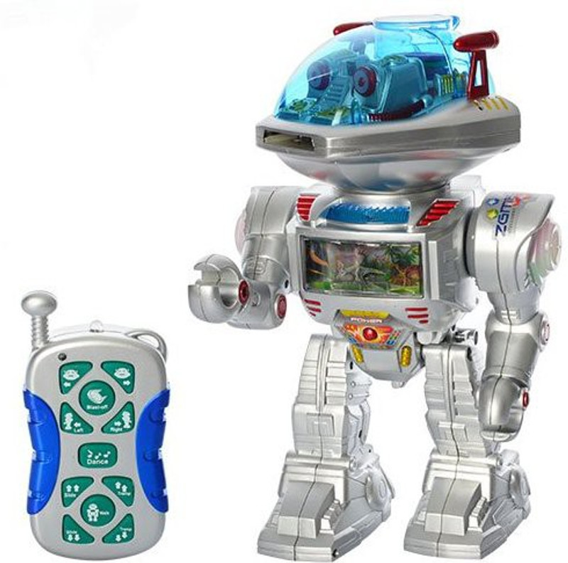 praroop telligent Remote Control Toy Robot with Light Music & Screen (Silver)(Multicolor)