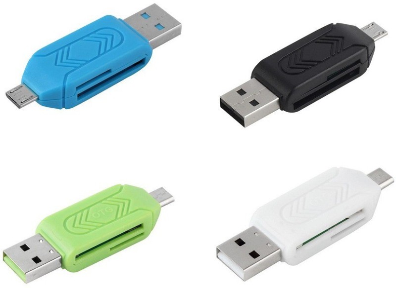 Ps USB 2.0 Micro USB OTG Smart (Pack of 4Pcs) SDHC M2 MMC MS TF Card Reader(Multicolors)