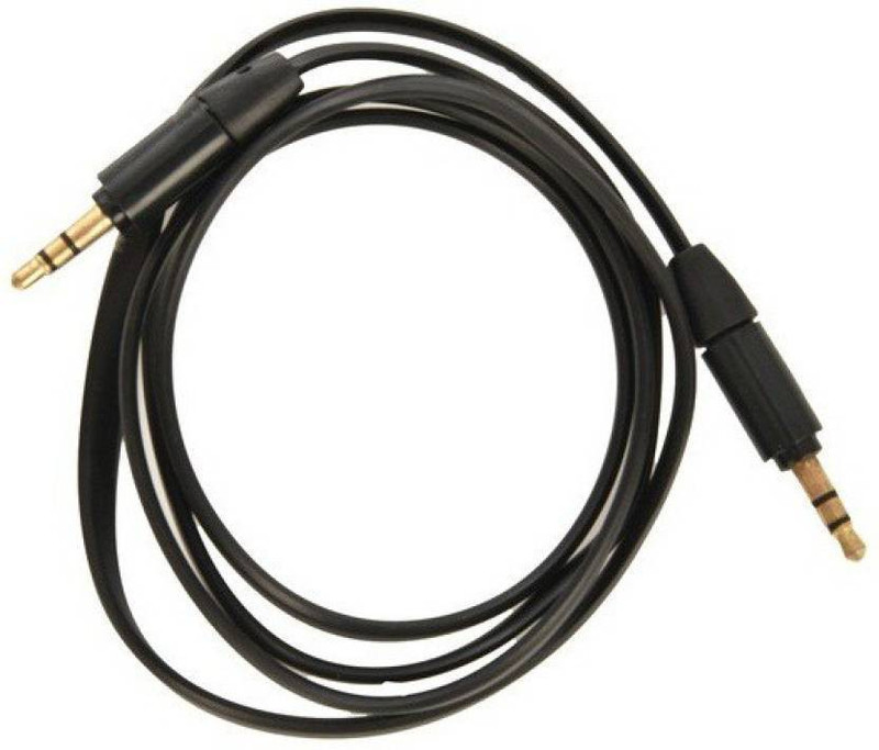 smartell Flat Auxiliary Male Stereo for All Mobile Phone 3.5mm jack AUX Cable AUX Cable(Compatible with Computer, Black)
