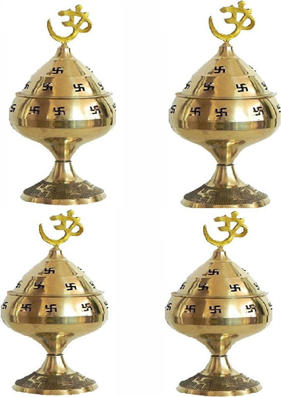 besnik arts Akhand jyoti (Omm deep) (Combo Pack) Brass (Pack of 4) Table Diya Set(Height: 5 inch)