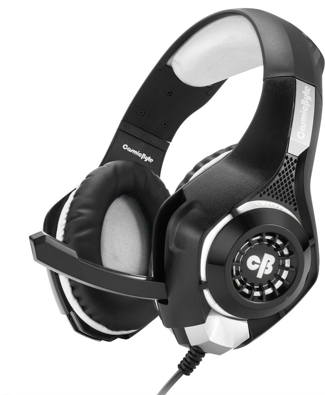 Cosmic Byte GS410 Wired Headset with Mic(Grey, Over the Ear)