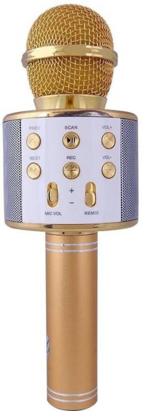 Pro 4G WS-858 Wireless Handheld Bluetooth Mic with Speaker (Bluetooth Speaker) Audio Recording and Karaoke Feature Microphone Handheld 858(Gold) RS.2999 (80.00% Off) - Flipkart