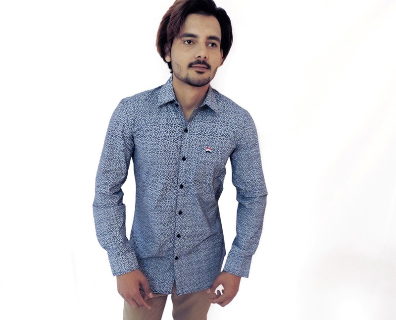 hrdya Men Printed Casual Grey Shirt