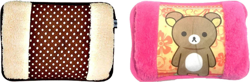 saioni Pack of 2 Electric velvet Heat Bag for Pain Relief /Hand Warmer/Warming Treasure/Hand Pillows/ Winter reliever with auto cut Electric 1 L Hot Water Bag(Multicolor)