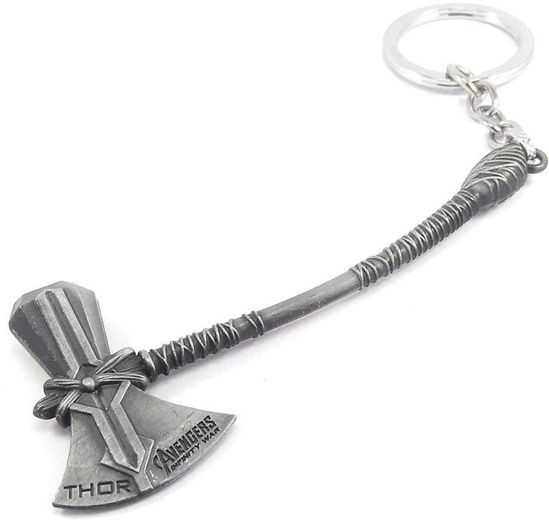 imperium bizz Metal Avengers Infinity War Thor Axe Stormbreaker Alloy Antique Keychain for Bikes/Cars/Bags/Home/Cycle/Men/Women/Boys and Girl's(Silver) Key Chain