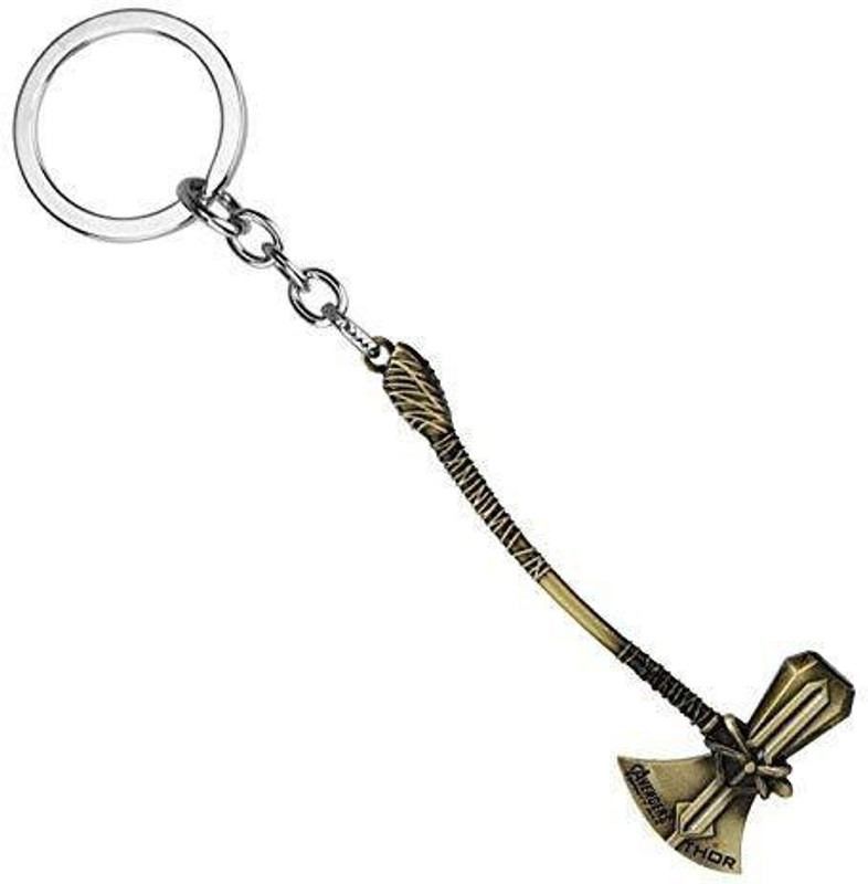 imperium bizz Avengers Infinity War Keychain Thor Axe Stormbreaker Metal Keyrings Collectible Pendant (Golden) Key Chain