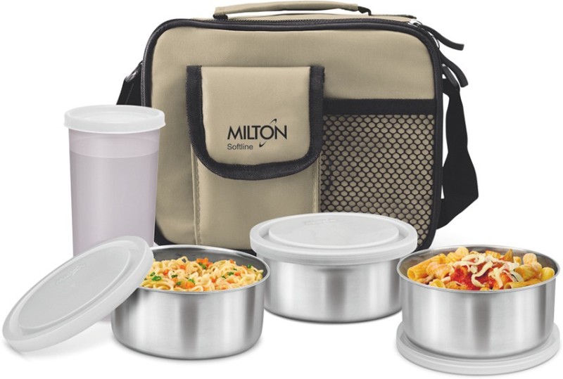 Milton Steel Combi Meal 3 Containers Lunch Box(350 ml)