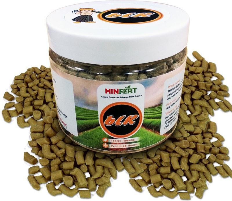 minfert BLK | Organic Fertilizer - 400 GMS for Home Plants and Vegetable Plants Soil Manure(400 g Granules)