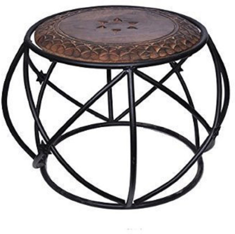 sk handicrafts Stool(Brown, Black)