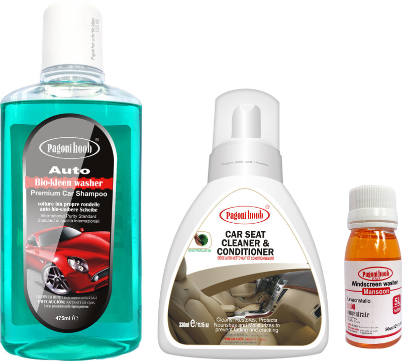 pagoni hoob Car Wash Shampoo Gel, Seat Cleanser, Windscreen Washer Fluid Combo