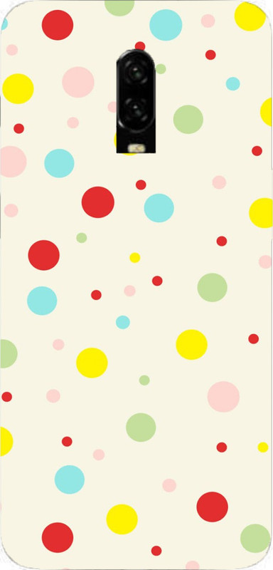 caseloon Back Cover for One Plus 6T(Creame Polka Dots, 3D Case)