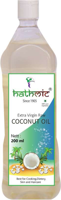 hathmic Raw Extra Virgin Cold Pressed Coconut Oil Coconut Oil Plastic Bottle(200 ml)
