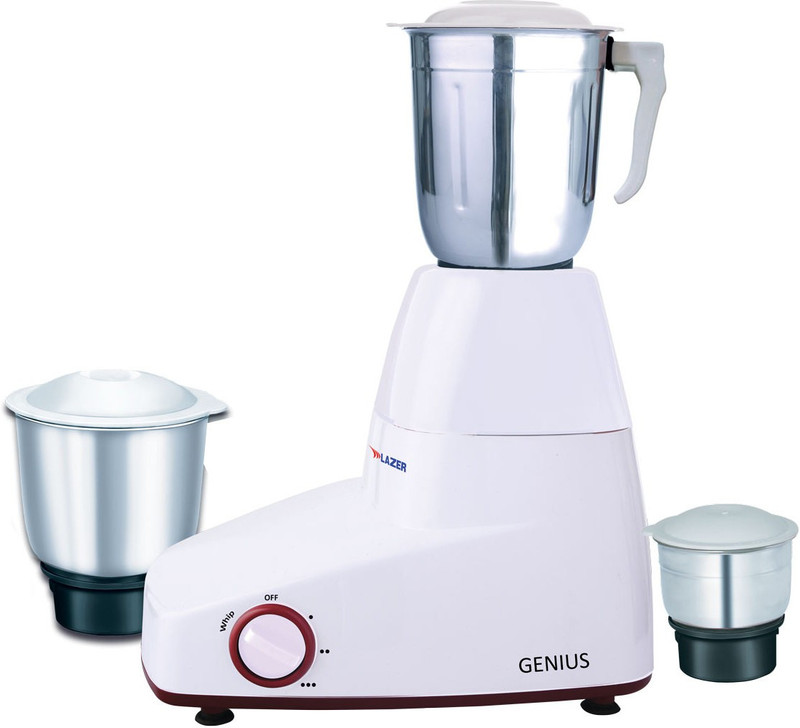 Lazer Genius 3 Speed Control Function 550 Mixer Grinder(White, 3 Jars)