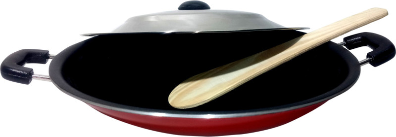 sun surya Non Stick Appachatty With Stainless Steel Lid,22.5 cm (Aluminium, Stainless Steel, Non-stick) Kadhai 22.5 cm with Lid(Aluminium, Non-stick)