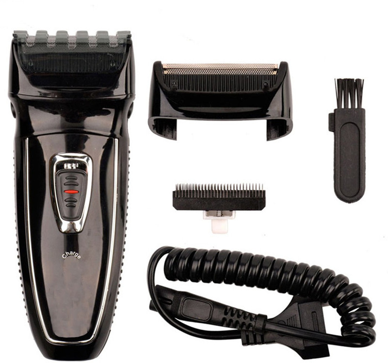 3sha Kemei KM-8013 cabezas recargables electrónicas recíprocamente hombre afeitadora Triple hoja de afeitar eléctrica cuidado de la cara Cordless Trimmer for Men  Runtime: 60 min Trimmer for Men(Black)