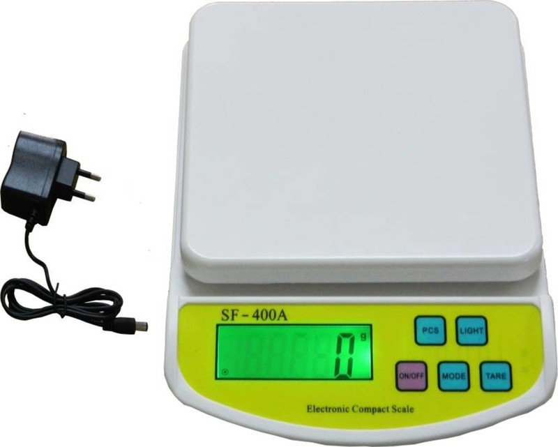 Shrines Digital 10kg x 1g Kitchen Scale Balance Multi-purpose weight measuring machine with Adapter Weighing Scale(Cream)