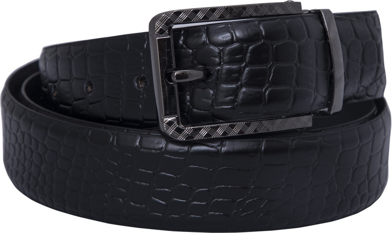 fwa Men Evening, Party, Formal, Casual Black Genuine Leather Belt
