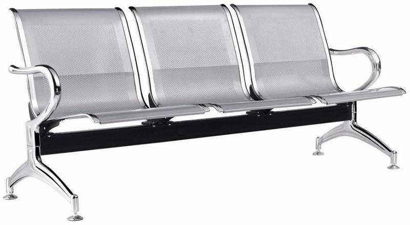 sk modern art SKB01 Metal 3 Seater(Finish Color - Silver)