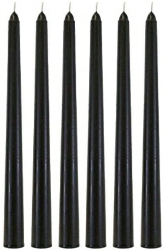 sunnydecor Spell Candles: Black Taper Candle, Household Candle (10 inch) (Pack of 6) Candle(Black, Pack of 6)