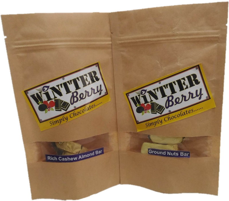 wintter berry combo pack of cashew almonds and roasted groundnuts chocolate Bars(2 x 120 g)