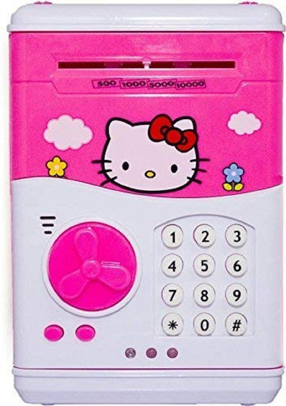 kajal toys Kids Plastic Smart Lock Piggy Bank (Pink) Coin Bank(Pink)