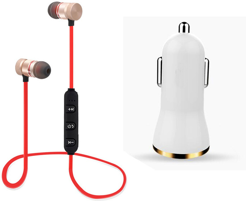 ecox Headphone Accessory Combo for Universal Mobile, Universal Car(Red, White)