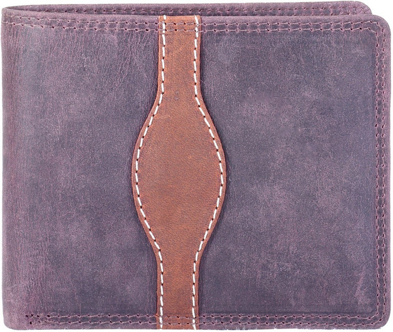 aacraft Men Casual Maroon Genuine Leather Wallet(9 Card Slots)