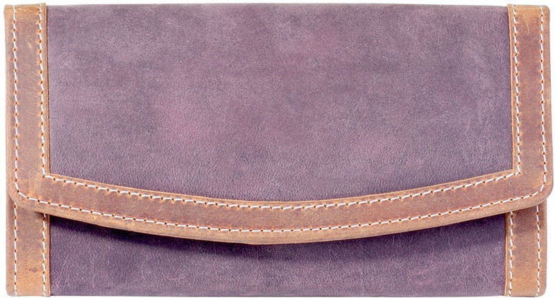 aacraft Women Casual Purple Genuine Leather Wallet(6 Card Slots)