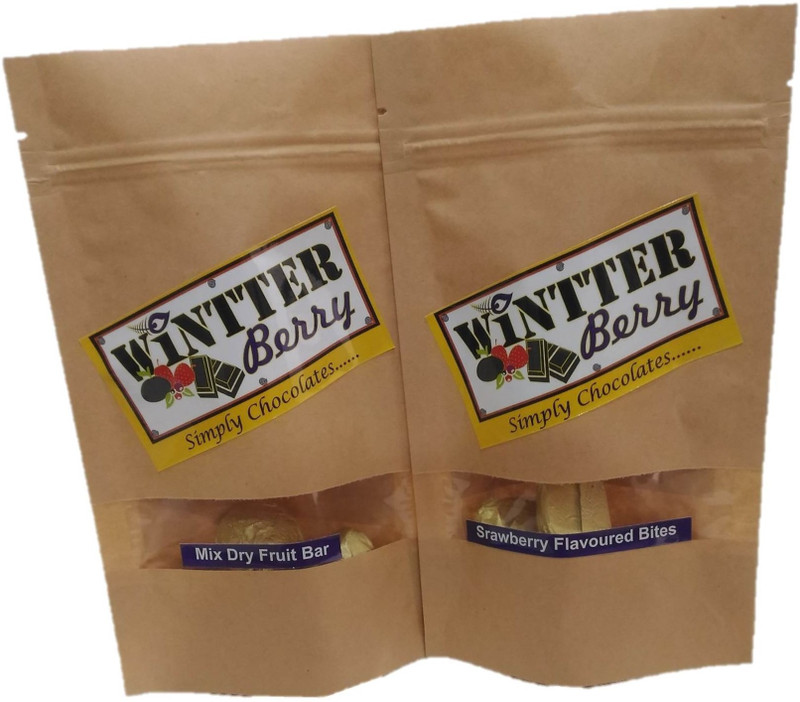 wintter berry combo pack of milk mix dry fruit bar and strawberry flavored chocolate Bars(2 x 120 g)