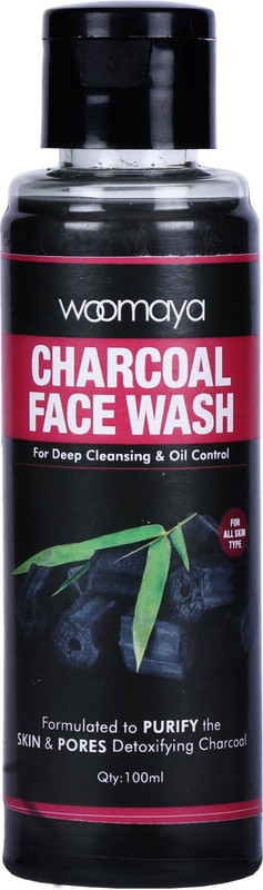 woomaya Activated Charcoal Face Wash For Deep Cleansing, Dead Skin Remover, Revitalises Skin Health, Acne & Oil Control -(100 ml)