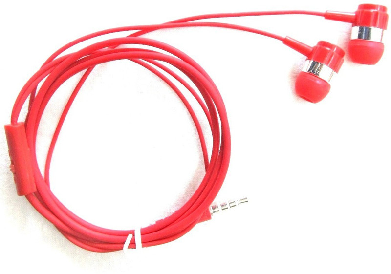 laxes earphone with mic, high quality sound (pink color) Wired Headset with Mic(Red, In the Ear)