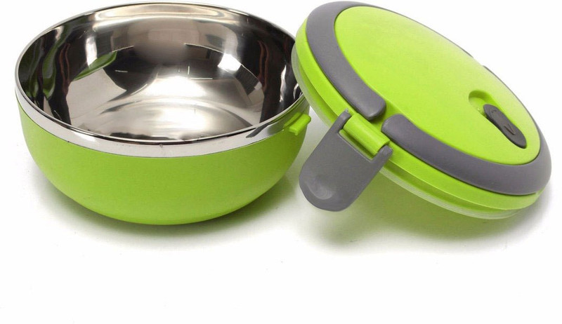 m s megaslim Stainless Steel 1 Layer Round Vacuum Insulated Leak Proof Lunch Box with Lid and Handle for Office School College Travel 1 Containers Lunch Box(700 ml)