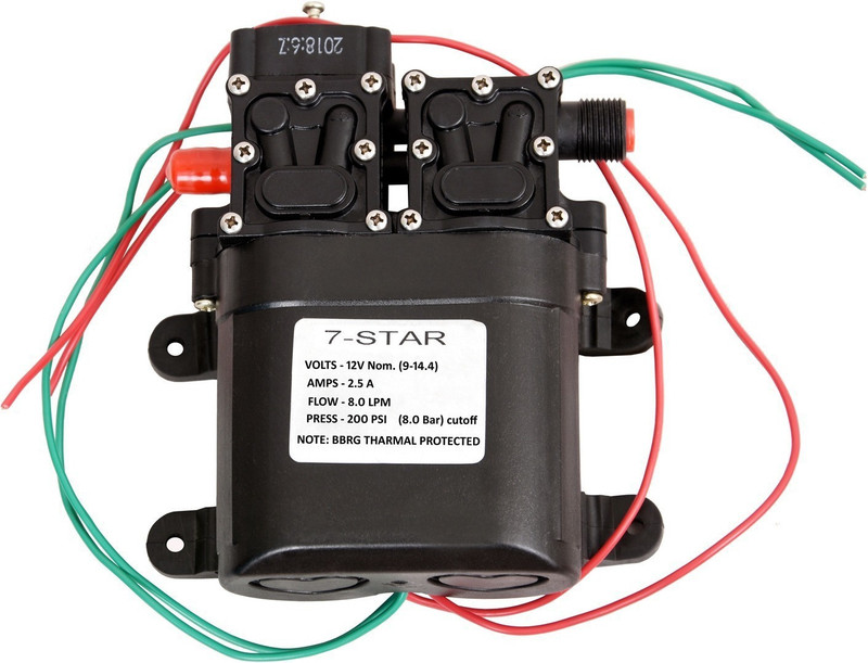 7star 8.0 LPM / 12v DC Battery Sprayer Motor Pump Diaphragm Water Pump/12v DC Double-core Self Priming Double Head Battery Sprayer Pump Double Motor Diaphragm Water Pump(1 HP)