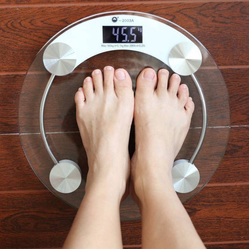 Granny Smith Personal Health Human Body Weight Machine 8mm Round Glass Weighing Scale(White)