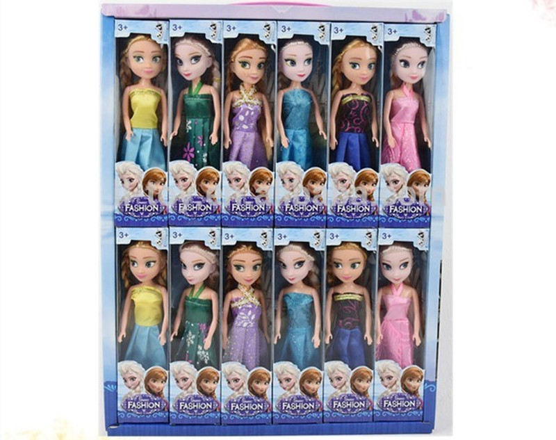 white popcorn Toys Anime Cartoon Movies Frozen Princess Anna and Elsa Doll 16cm Anna and Elsa Cute Mini Dolls Gift (Multicolor)(Multicolor)