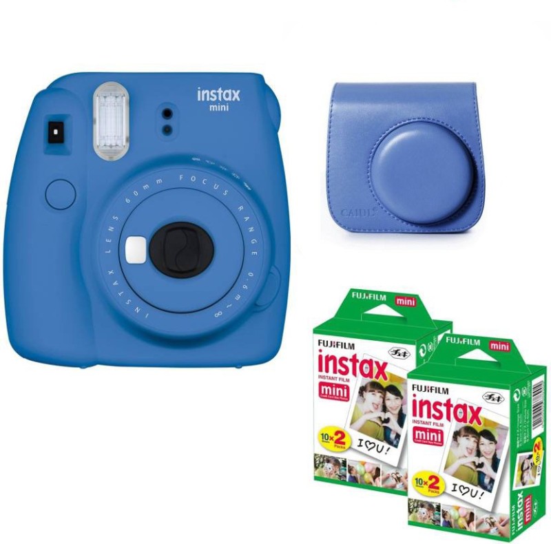 Fujifilm Mini 9 Cobalt Blue With blue Case 40 Shots Instant Camera(Blue)