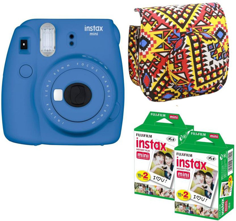 Fujifilm Mini 9 Cobalt Blue with Bohemia Case 40 Shots Instant Camera(Blue)