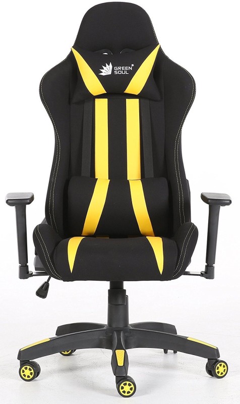 Green Soul Gaming/Ergonomic Chair (Beast Series - GS-600) Leatherette, Fabric Office Executive Chair(Black, Yellow)