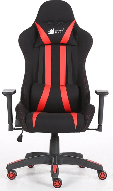 Green Soul Gaming / Ergonomic Chair with 180º Recline (Beast Series) (GS-600) Leatherette, Fabric Office Executive Chair(Red, Black)
