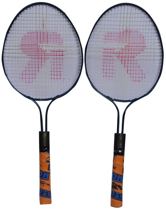 rajson Double Rod Small Size Badminton Racquet Set For Kids Boys 3 to 6 Years Multicolor Strung Badminton Racquet(Pack of: 2, 350)