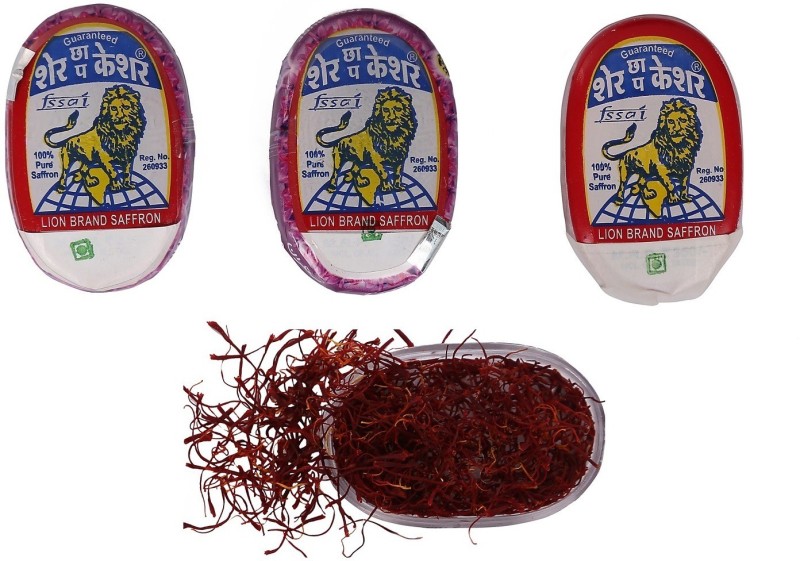 Lion 100% PURE KASHMIRI SAFFRON GRADE A(3 x 1 g)